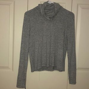Aerie Grey Turtleneck Long Sleeve Top